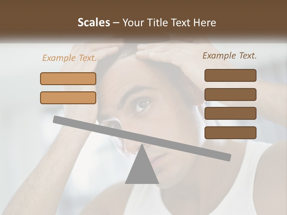 A Man Holding His Hair In Front Of His Head PowerPoint Template