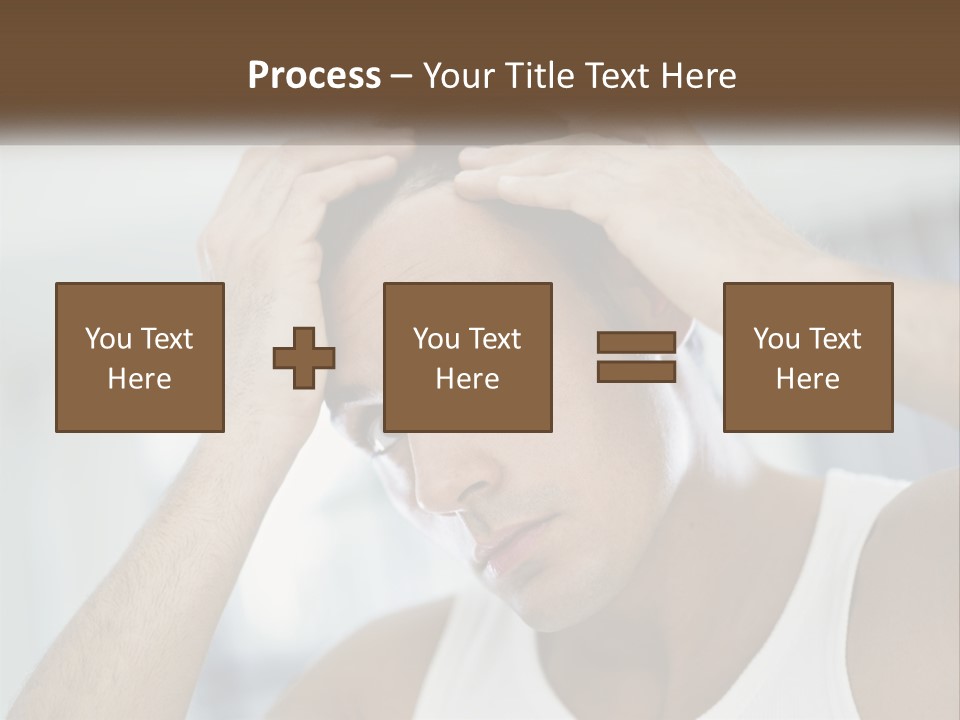 A Man Holding His Hair In Front Of His Head PowerPoint Template