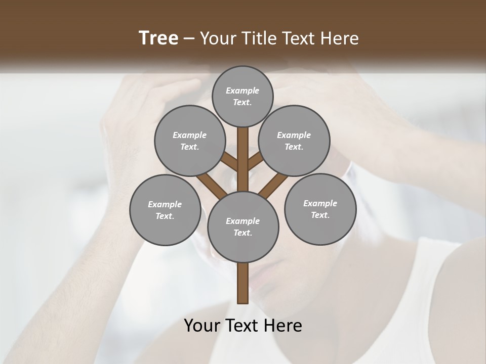 A Man Holding His Hair In Front Of His Head PowerPoint Template