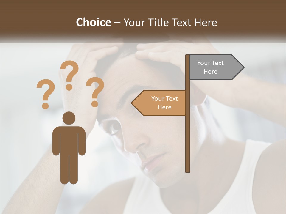 A Man Holding His Hair In Front Of His Head PowerPoint Template