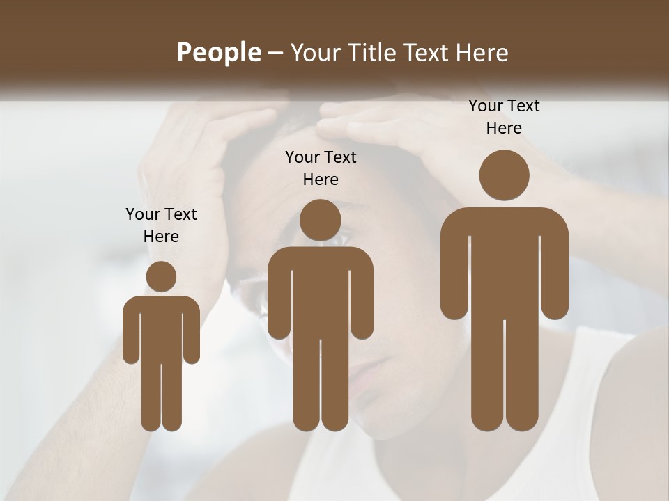 A Man Holding His Hair In Front Of His Head PowerPoint Template