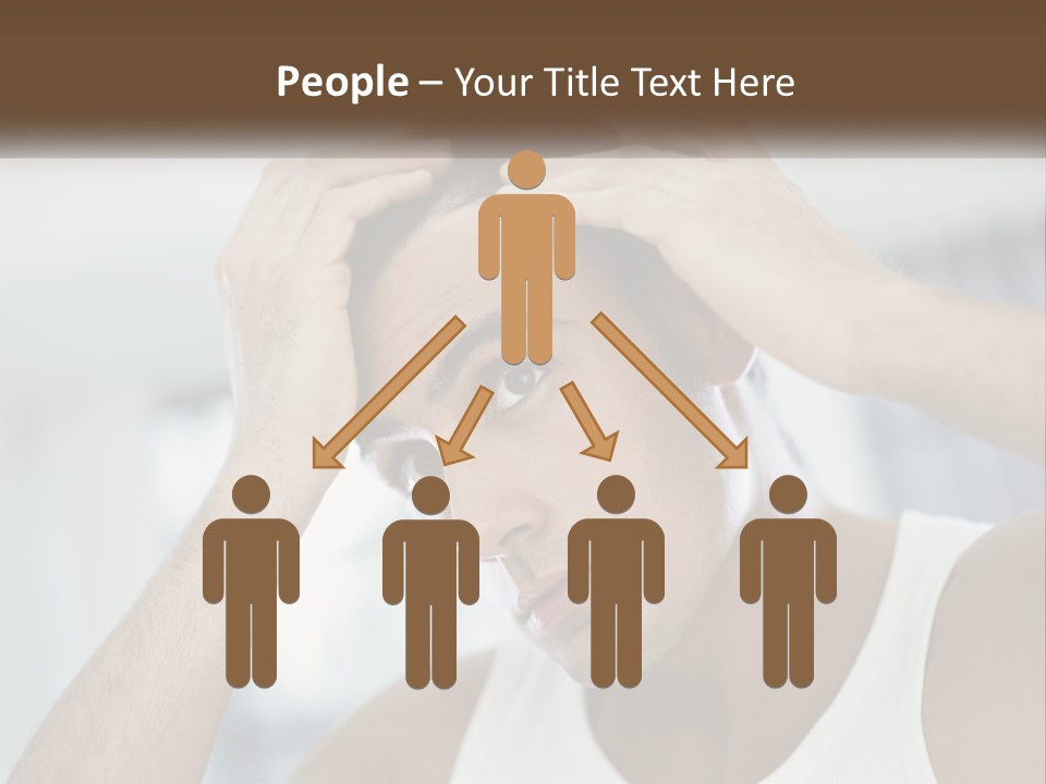 A Man Holding His Hair In Front Of His Head PowerPoint Template