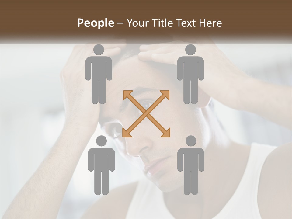 A Man Holding His Hair In Front Of His Head PowerPoint Template