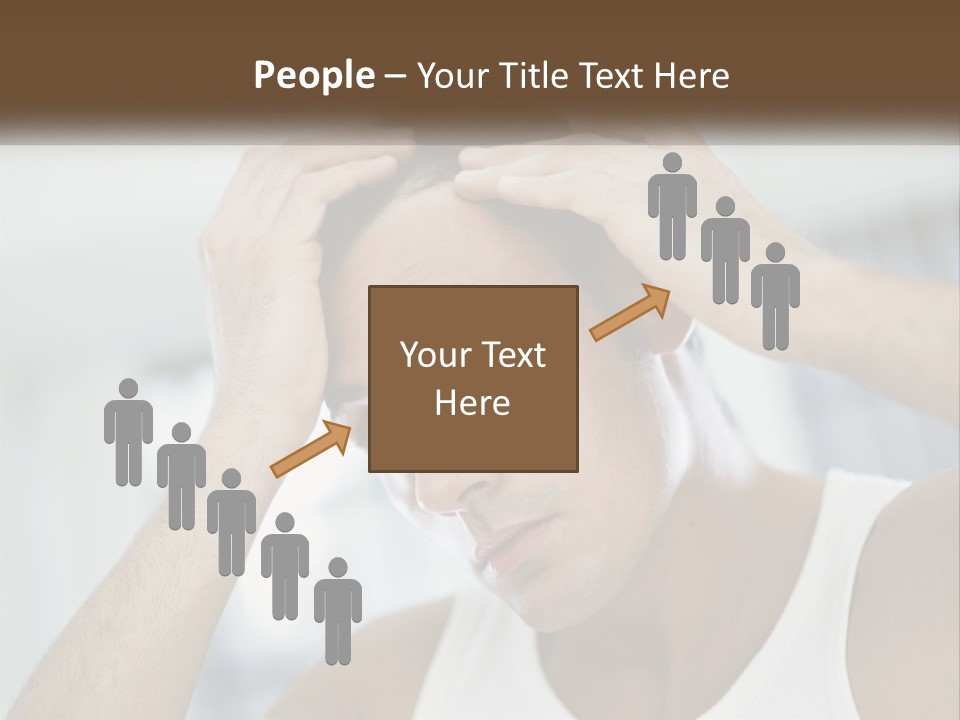 A Man Holding His Hair In Front Of His Head PowerPoint Template