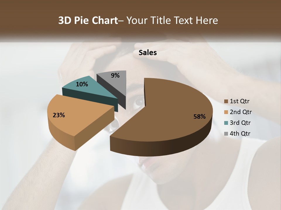 A Man Holding His Hair In Front Of His Head PowerPoint Template
