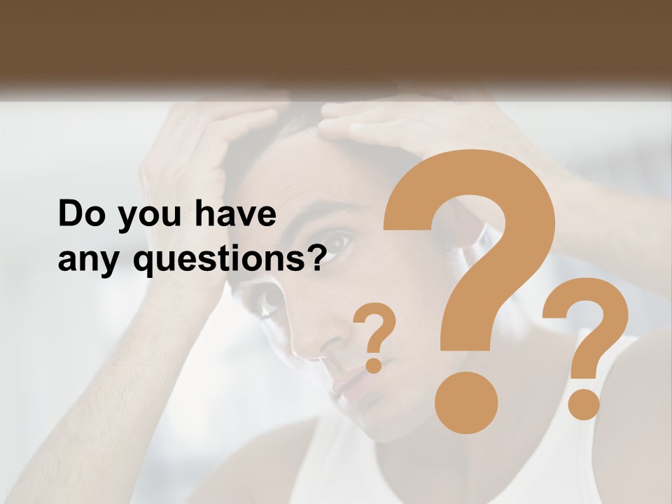 A Man Holding His Hair In Front Of His Head PowerPoint Template