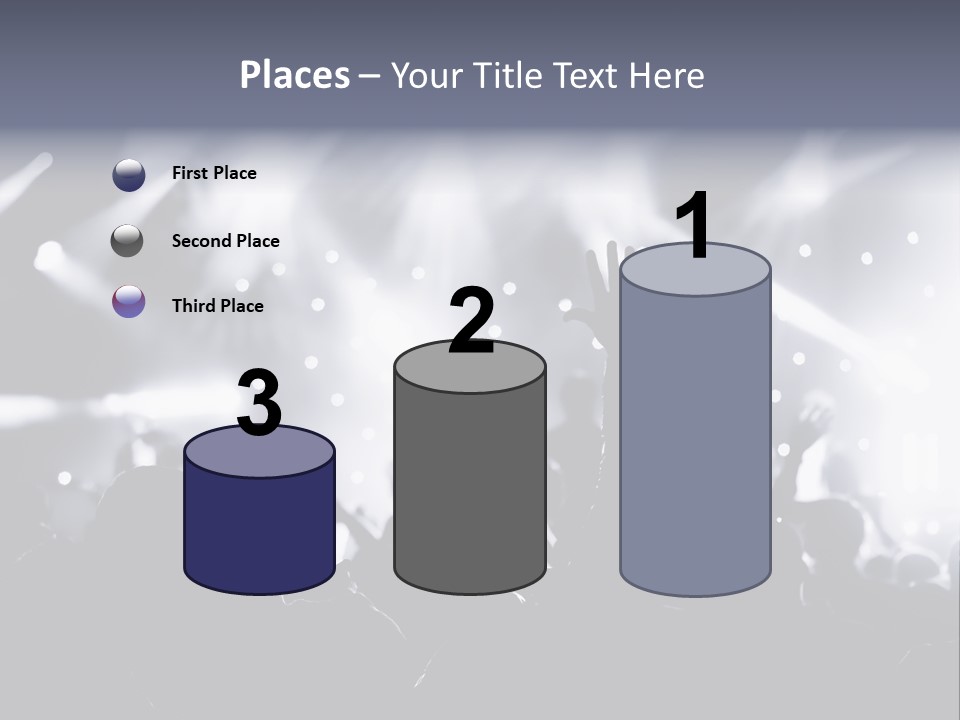 A Crowd Of People At A Concert With Their Hands Up PowerPoint Template