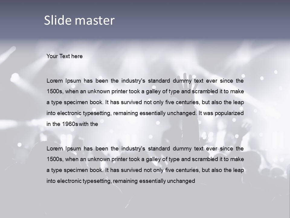 A Crowd Of People At A Concert With Their Hands Up PowerPoint Template