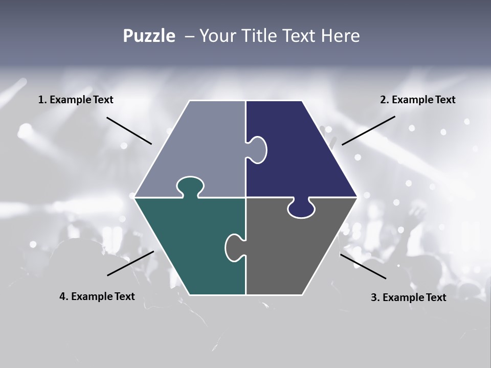 A Crowd Of People At A Concert With Their Hands Up PowerPoint Template