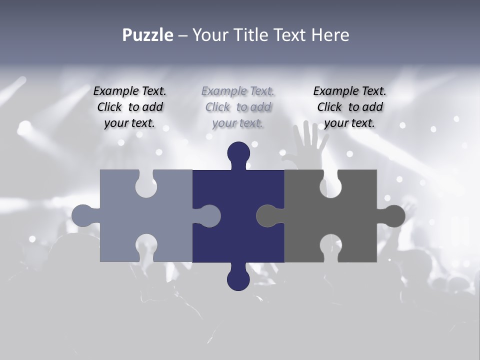 A Crowd Of People At A Concert With Their Hands Up PowerPoint Template