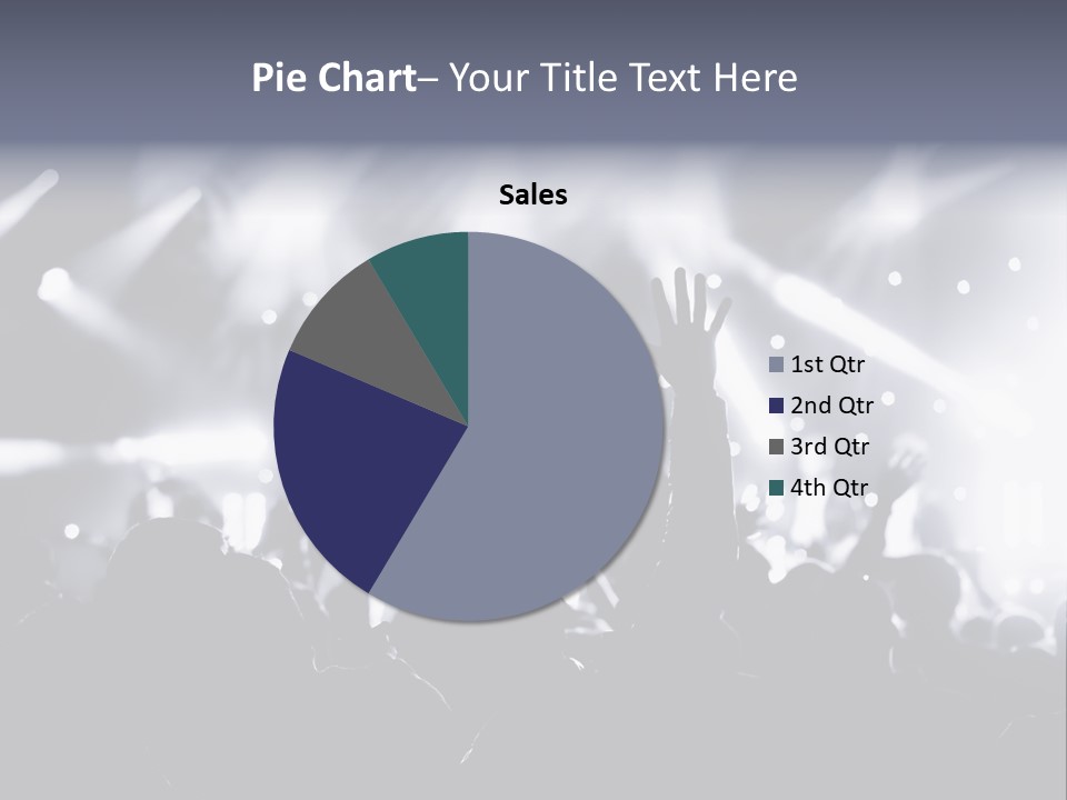 A Crowd Of People At A Concert With Their Hands Up PowerPoint Template