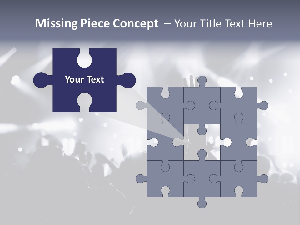 A Crowd Of People At A Concert With Their Hands Up PowerPoint Template