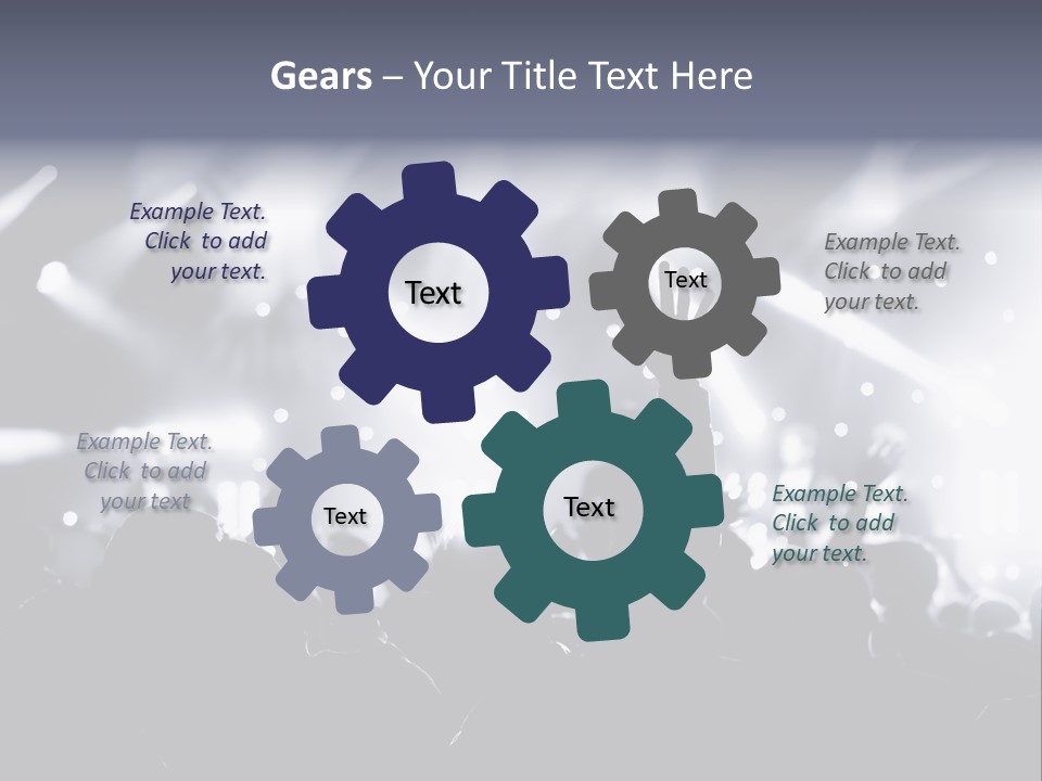 A Crowd Of People At A Concert With Their Hands Up PowerPoint Template