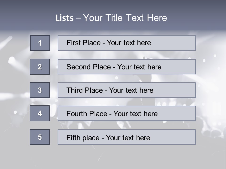 A Crowd Of People At A Concert With Their Hands Up PowerPoint Template