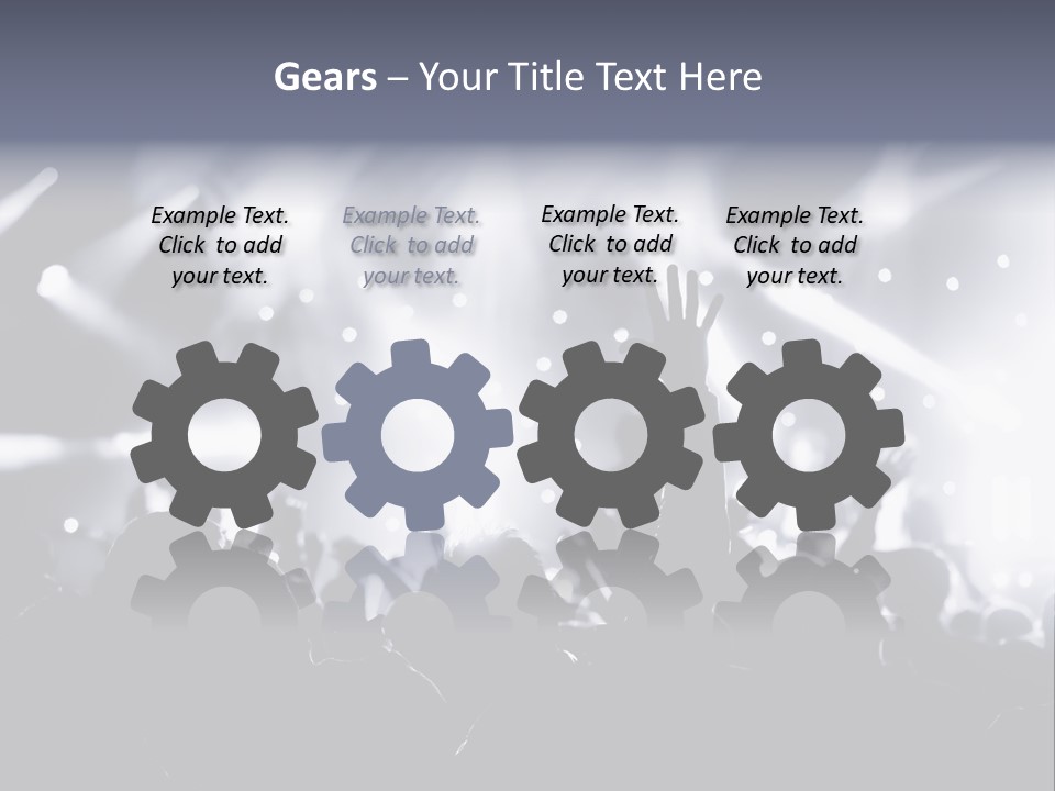 A Crowd Of People At A Concert With Their Hands Up PowerPoint Template