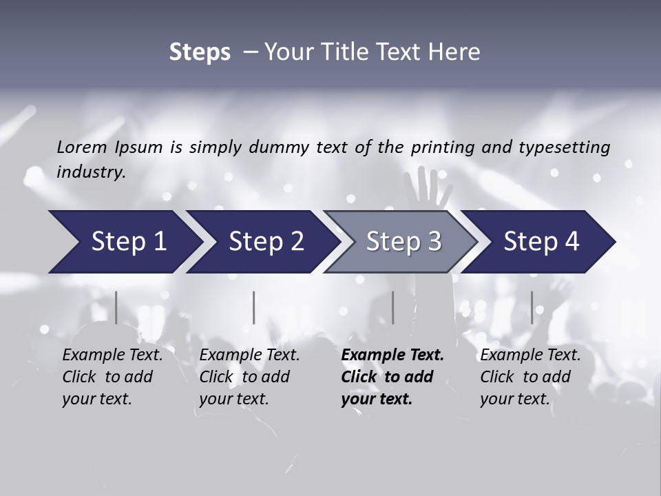 A Crowd Of People At A Concert With Their Hands Up PowerPoint Template