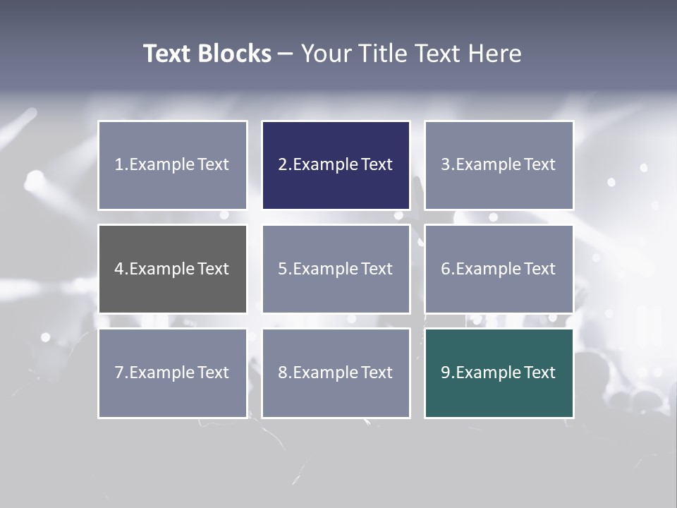 A Crowd Of People At A Concert With Their Hands Up PowerPoint Template