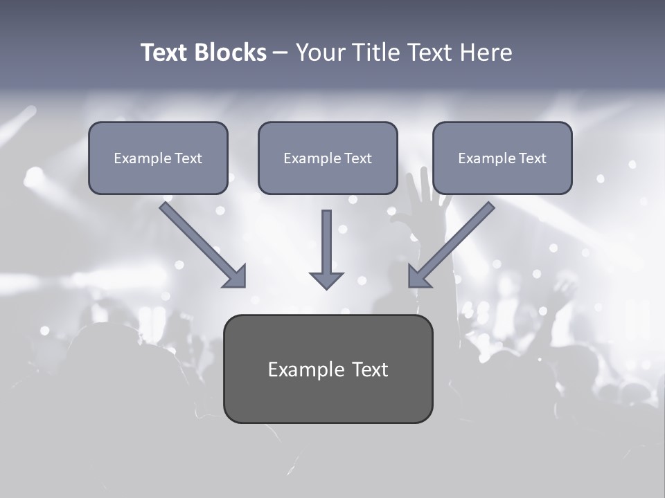 A Crowd Of People At A Concert With Their Hands Up PowerPoint Template