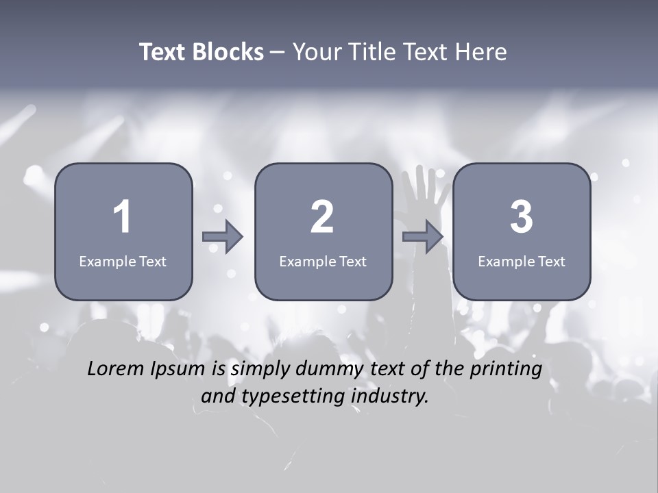 A Crowd Of People At A Concert With Their Hands Up PowerPoint Template