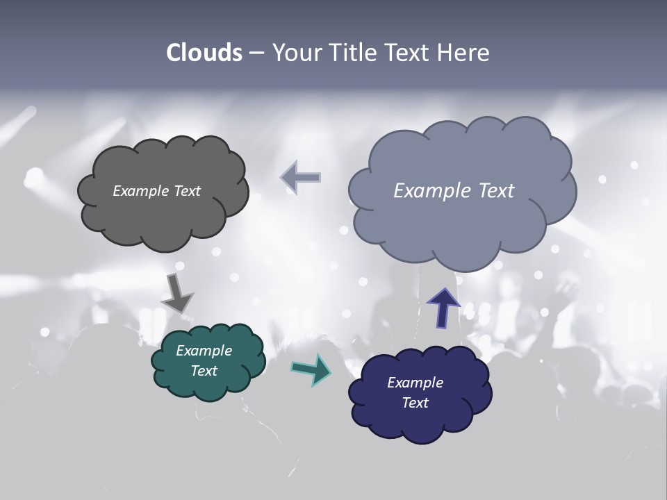 A Crowd Of People At A Concert With Their Hands Up PowerPoint Template