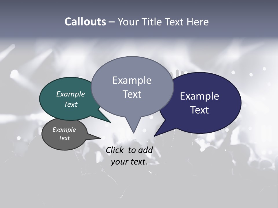 A Crowd Of People At A Concert With Their Hands Up PowerPoint Template