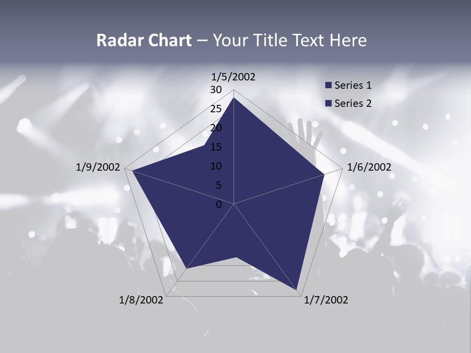 A Crowd Of People At A Concert With Their Hands Up PowerPoint Template