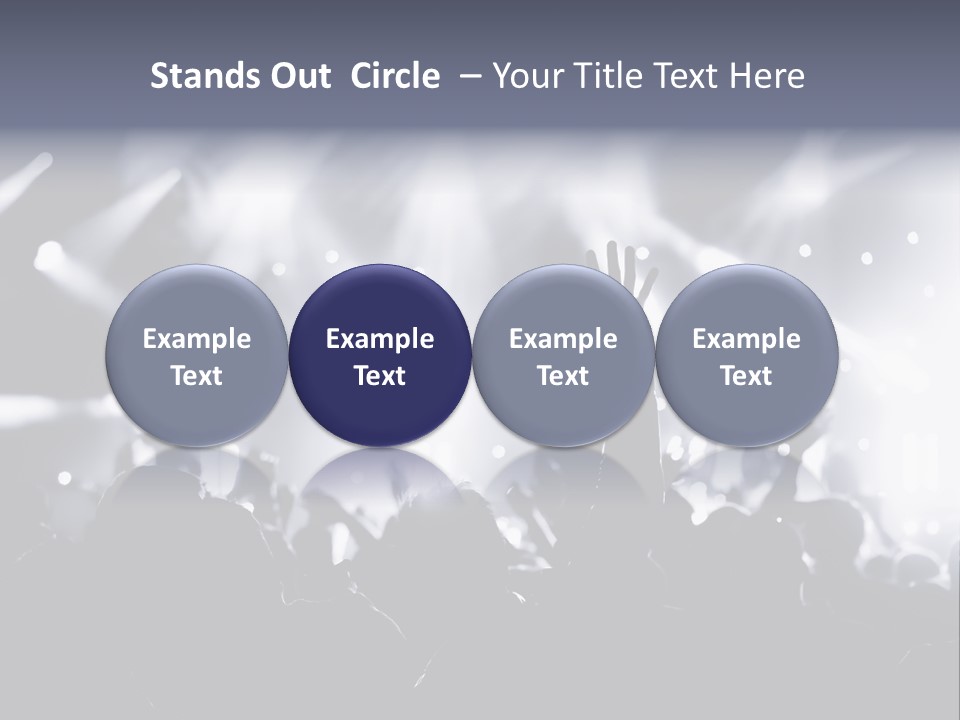 A Crowd Of People At A Concert With Their Hands Up PowerPoint Template