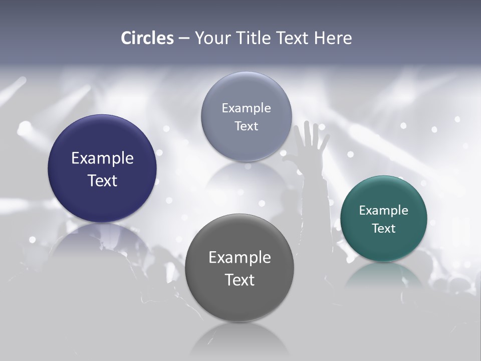 A Crowd Of People At A Concert With Their Hands Up PowerPoint Template