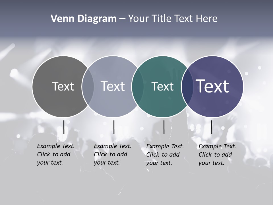A Crowd Of People At A Concert With Their Hands Up PowerPoint Template