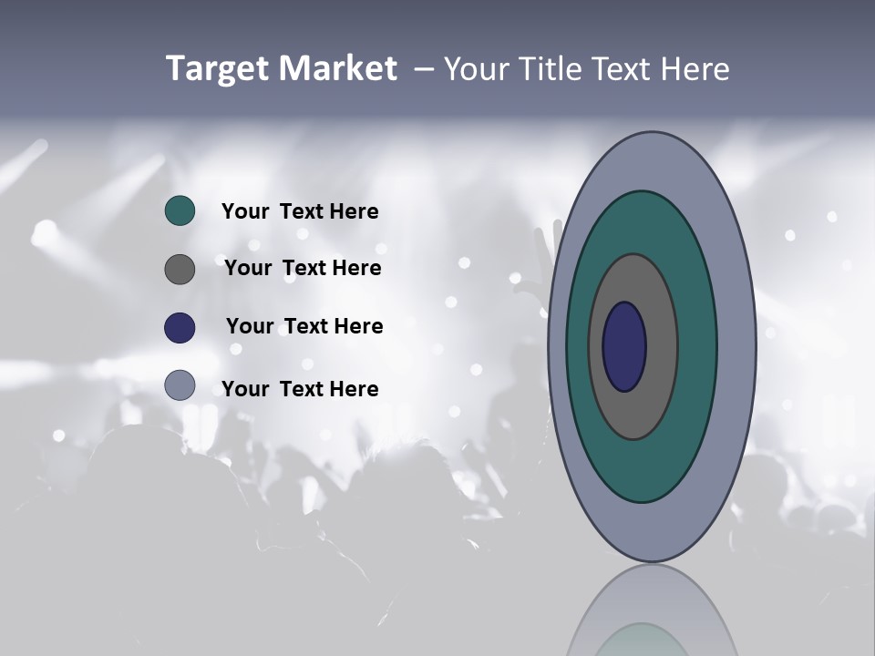 A Crowd Of People At A Concert With Their Hands Up PowerPoint Template