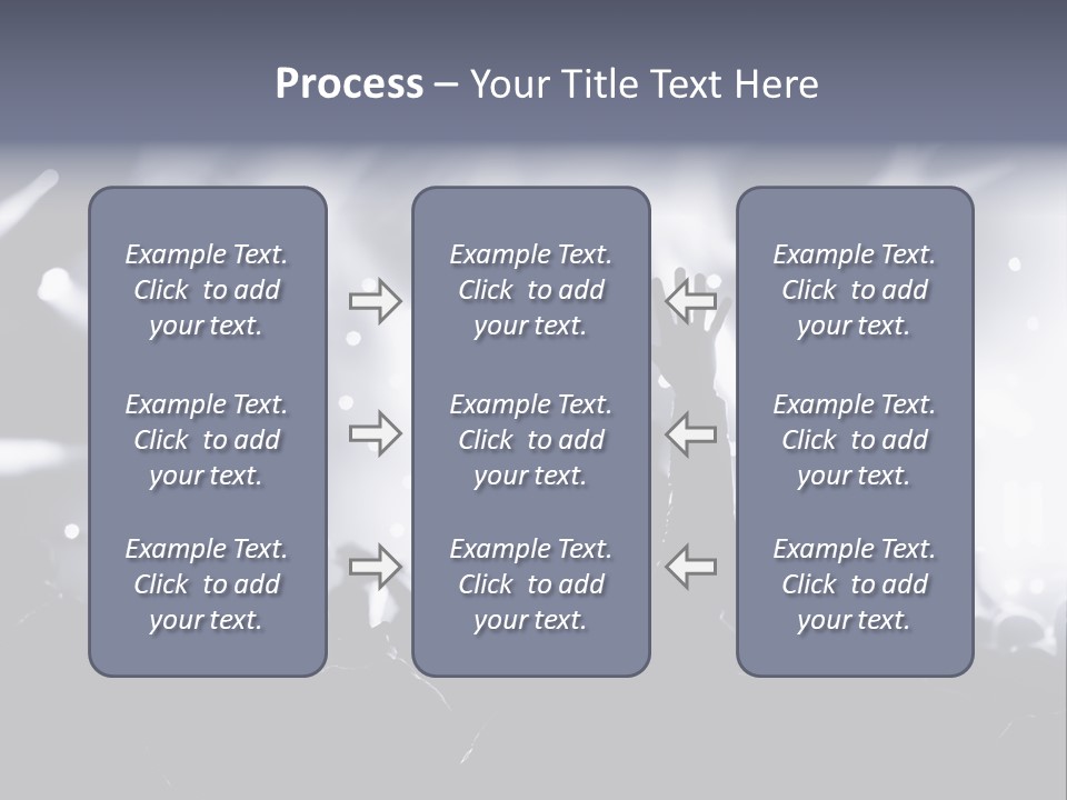 A Crowd Of People At A Concert With Their Hands Up PowerPoint Template