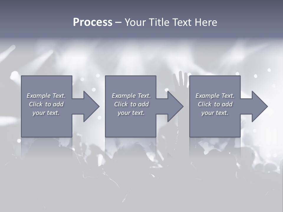 A Crowd Of People At A Concert With Their Hands Up PowerPoint Template