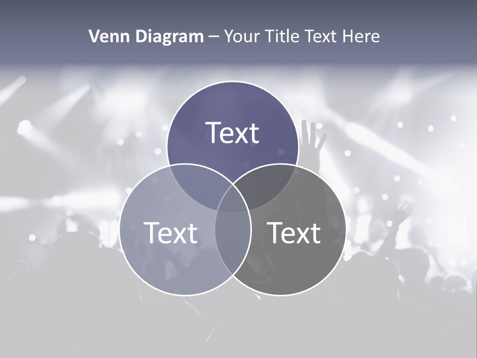 A Crowd Of People At A Concert With Their Hands Up PowerPoint Template