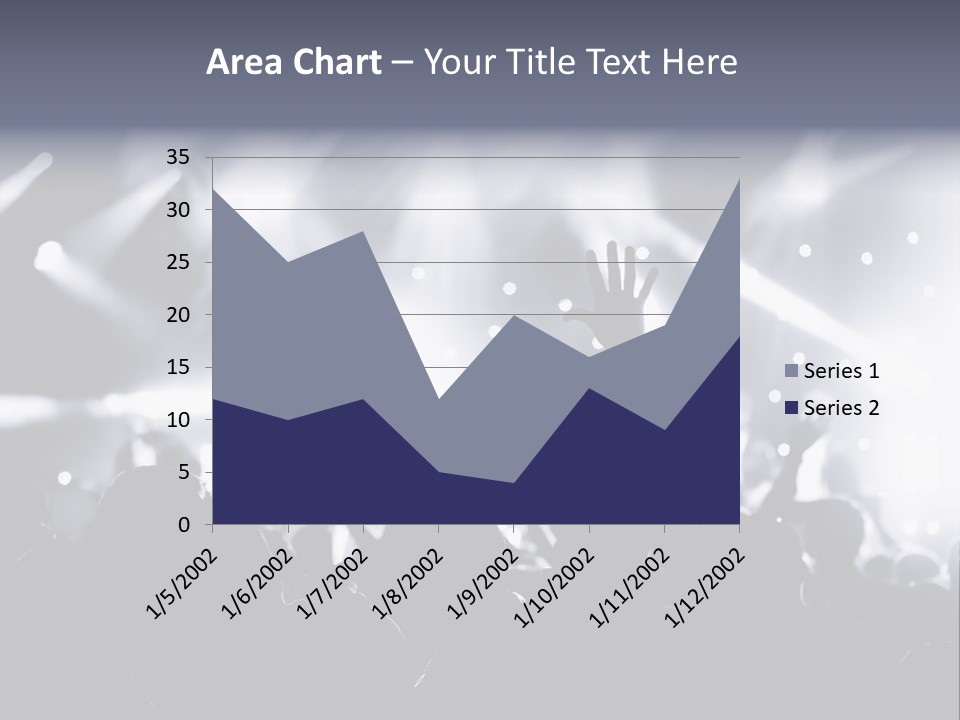 A Crowd Of People At A Concert With Their Hands Up PowerPoint Template