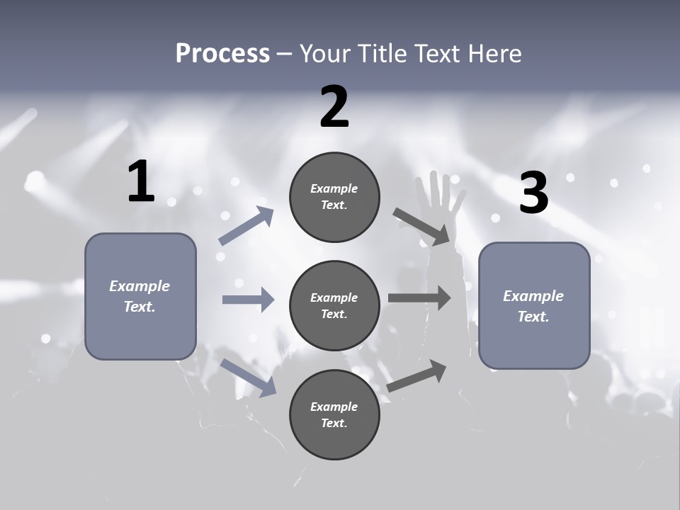 A Crowd Of People At A Concert With Their Hands Up PowerPoint Template
