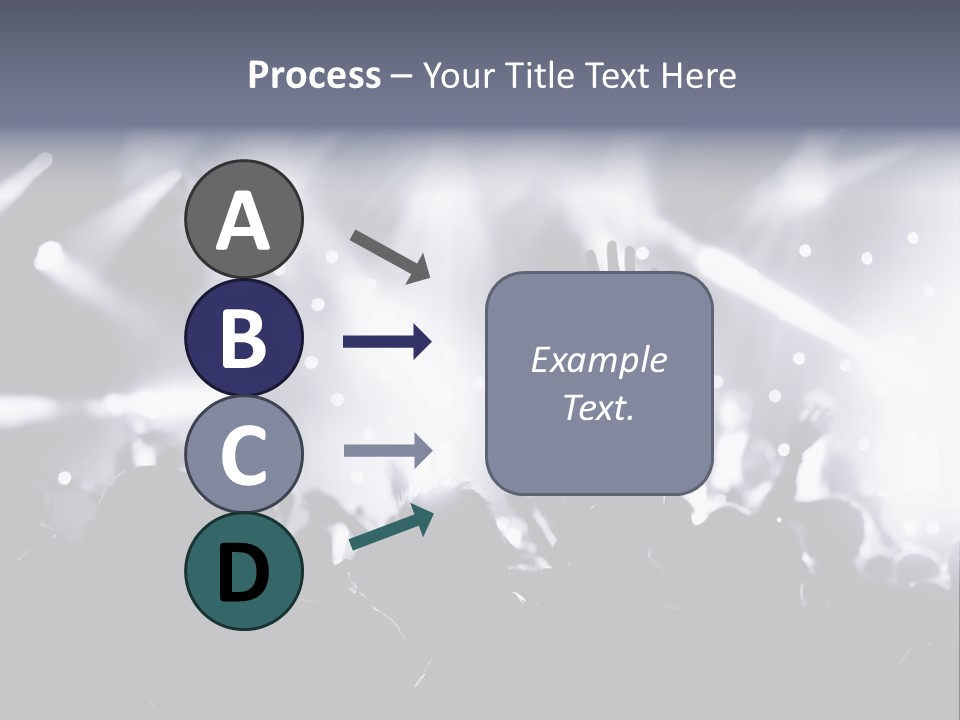 A Crowd Of People At A Concert With Their Hands Up PowerPoint Template
