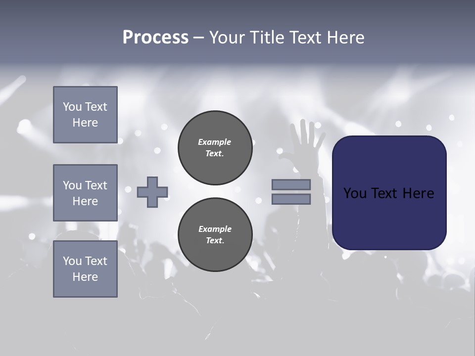 A Crowd Of People At A Concert With Their Hands Up PowerPoint Template