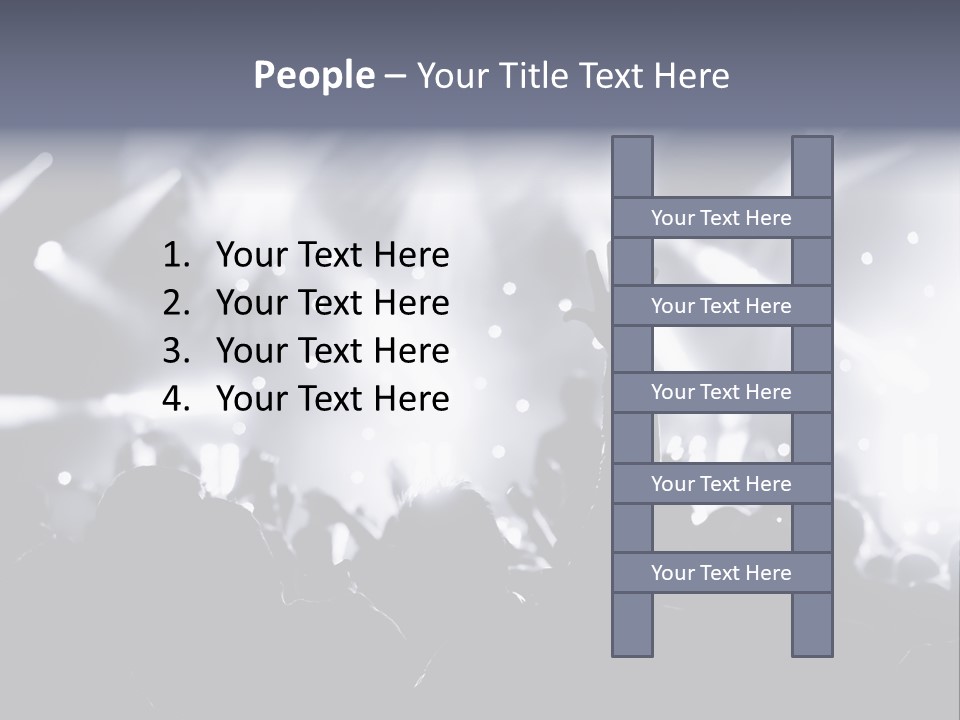 A Crowd Of People At A Concert With Their Hands Up PowerPoint Template