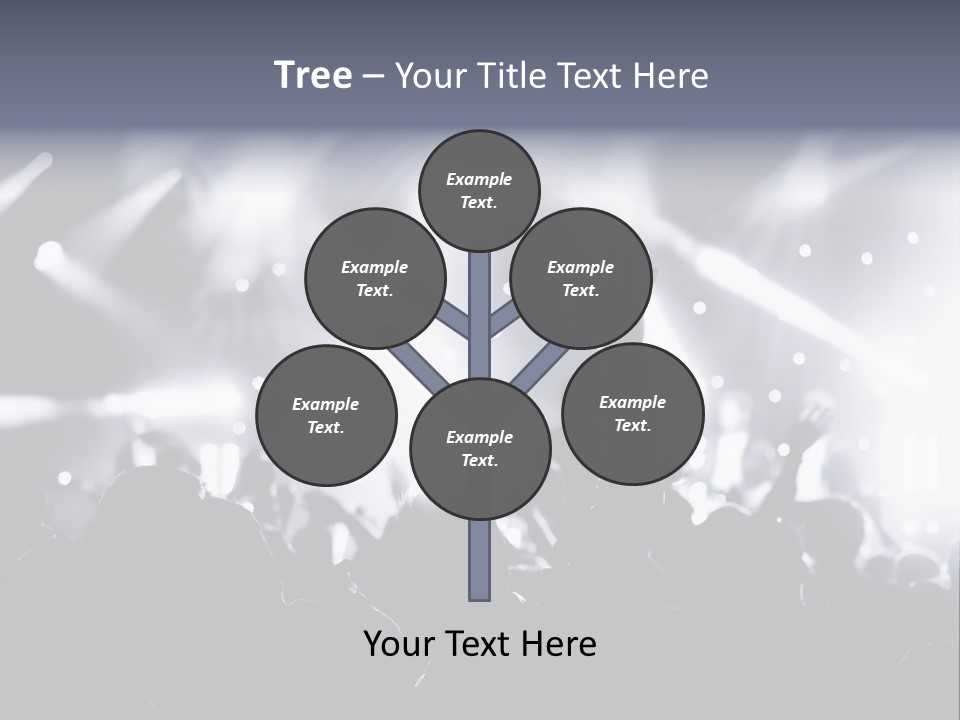 A Crowd Of People At A Concert With Their Hands Up PowerPoint Template