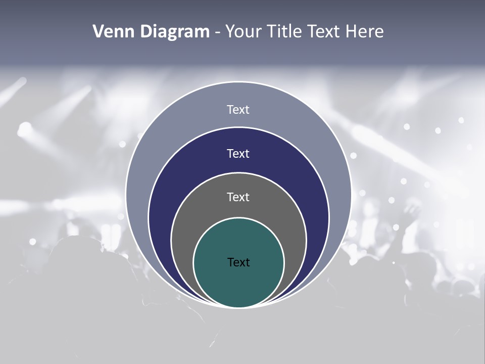 A Crowd Of People At A Concert With Their Hands Up PowerPoint Template