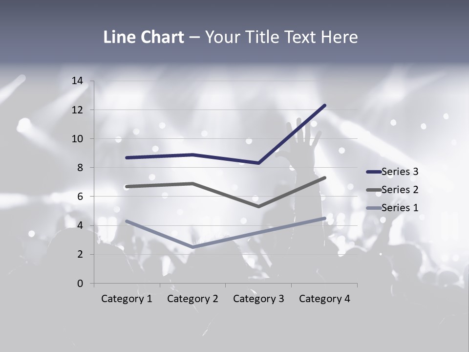 A Crowd Of People At A Concert With Their Hands Up PowerPoint Template