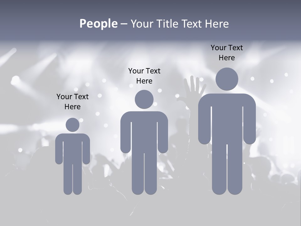 A Crowd Of People At A Concert With Their Hands Up PowerPoint Template