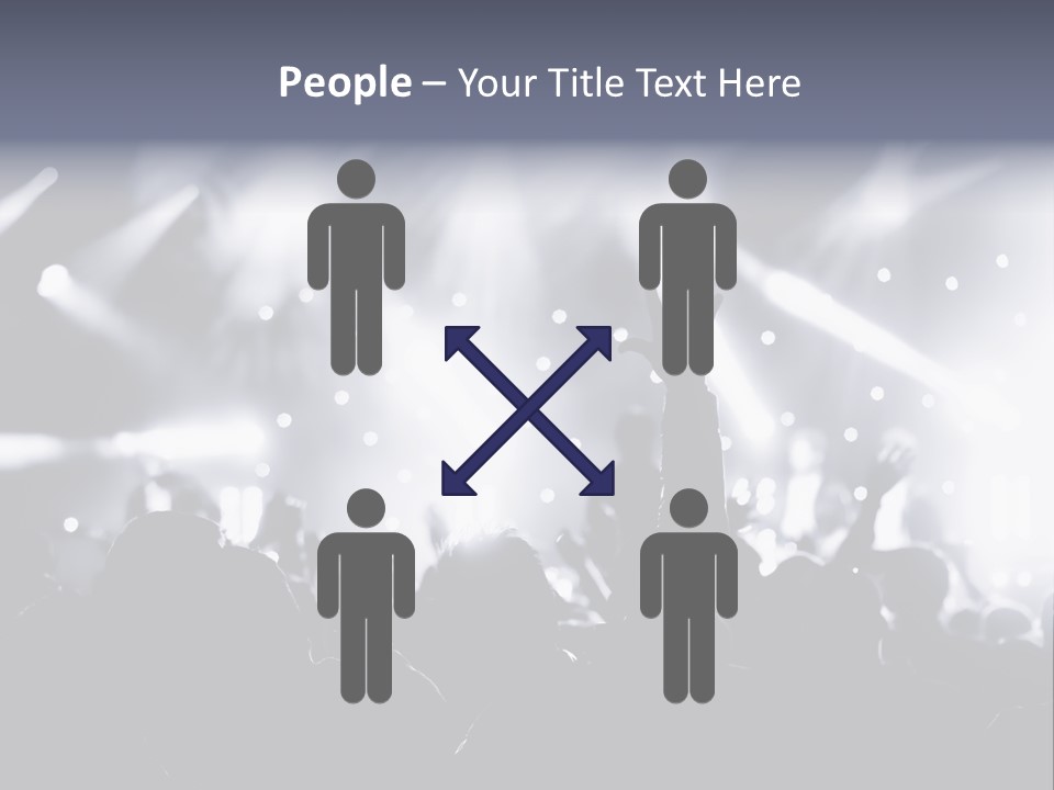 A Crowd Of People At A Concert With Their Hands Up PowerPoint Template
