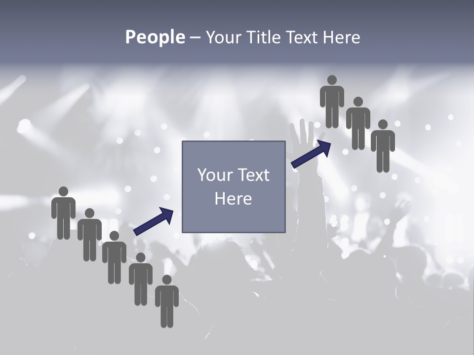 A Crowd Of People At A Concert With Their Hands Up PowerPoint Template