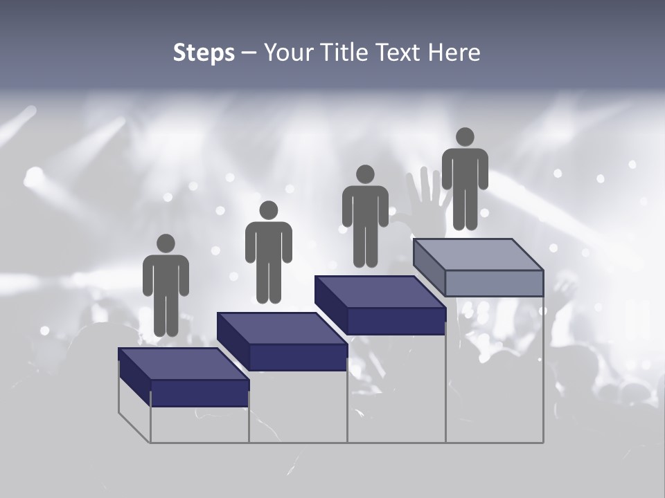 A Crowd Of People At A Concert With Their Hands Up PowerPoint Template