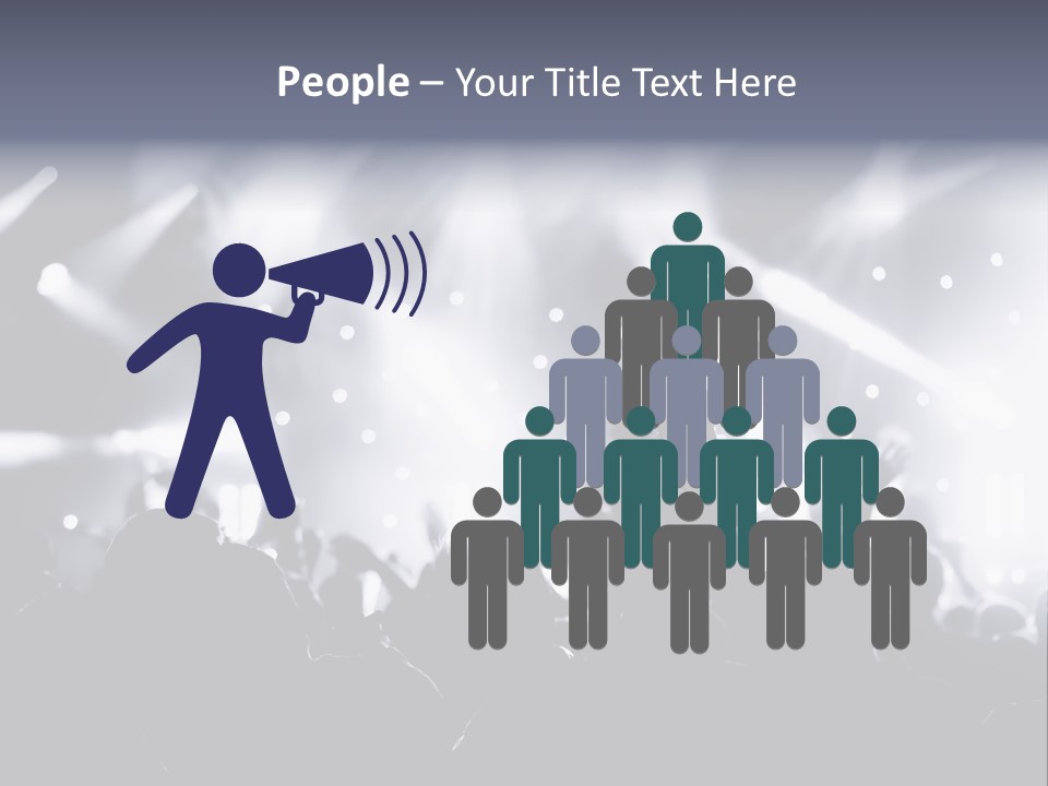 A Crowd Of People At A Concert With Their Hands Up PowerPoint Template