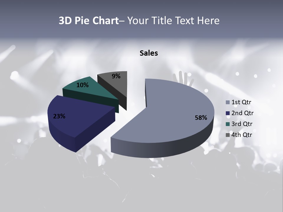 A Crowd Of People At A Concert With Their Hands Up PowerPoint Template