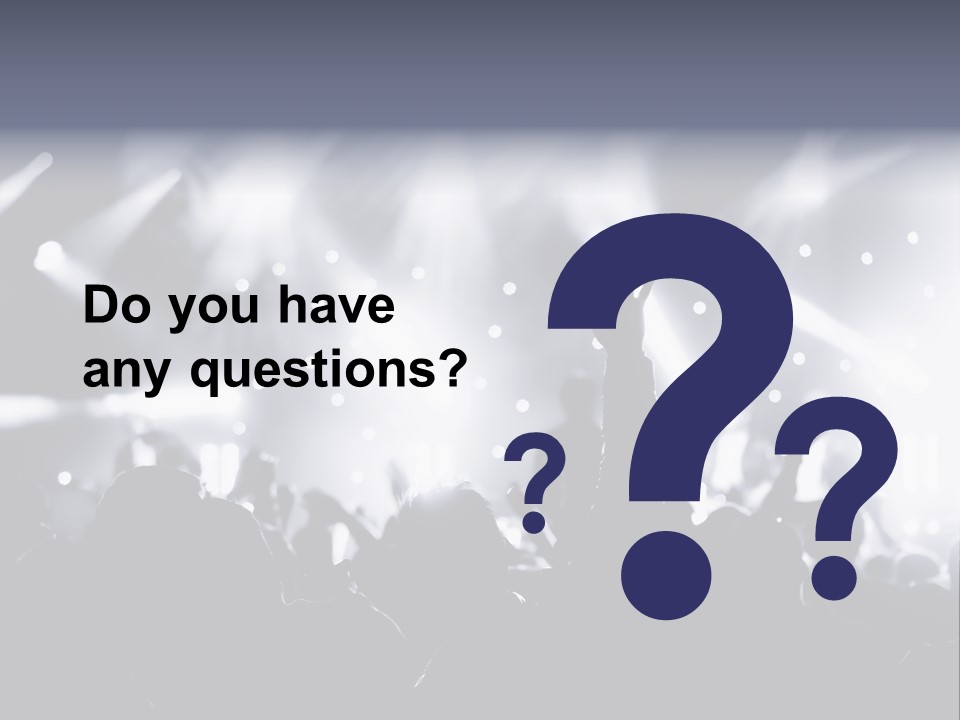 A Crowd Of People At A Concert With Their Hands Up PowerPoint Template