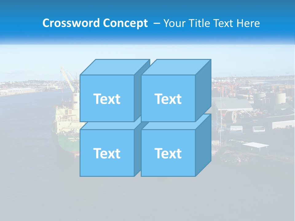 A Large Ship Is Docked In A Harbor PowerPoint Template