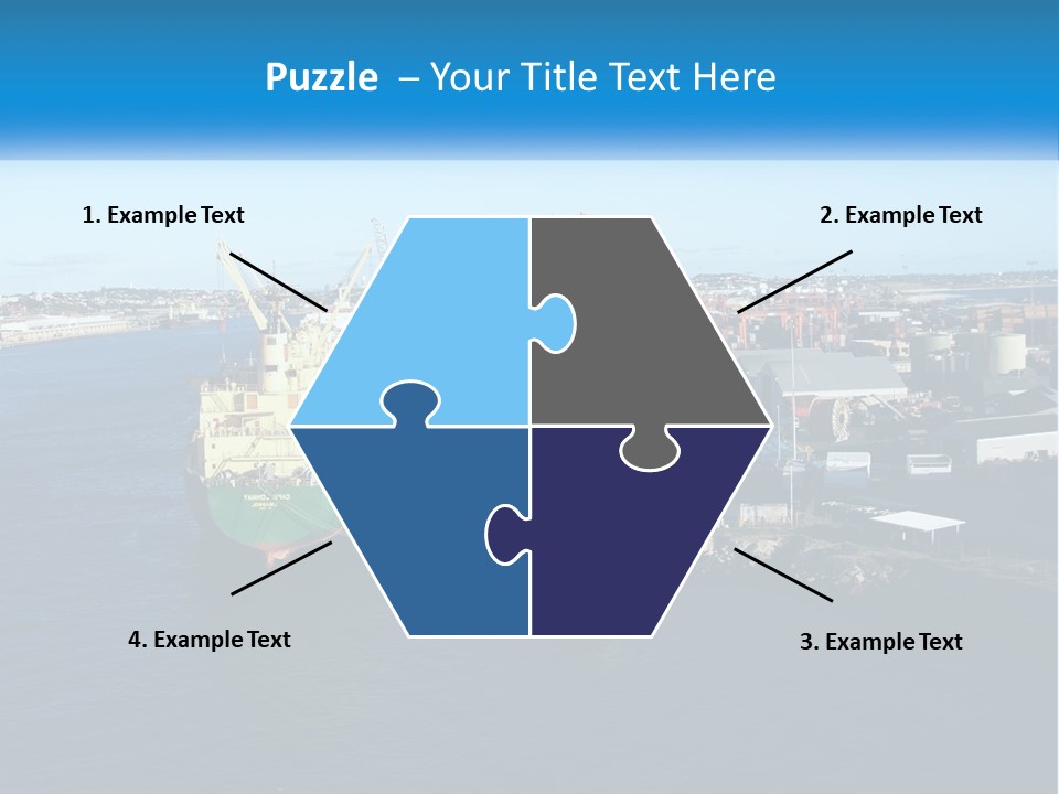 A Large Ship Is Docked In A Harbor PowerPoint Template